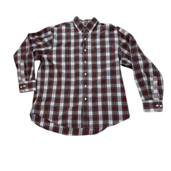 Izod Men’s Plaid Cotton Button-Down Shirt Size Large - Picture 2 of 7
